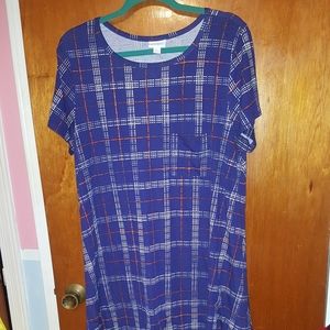 LuLaRoe plaid Carly sz L, holiday collection